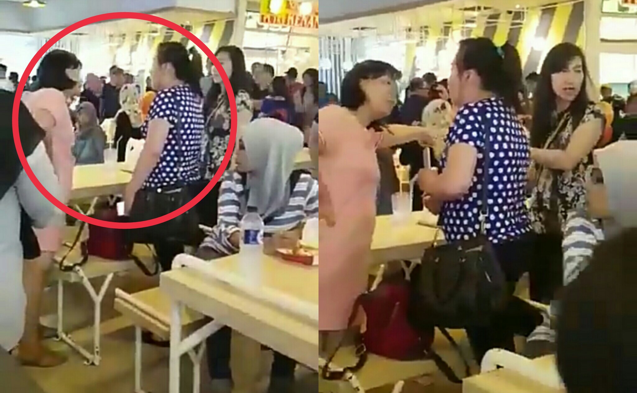 Buset Emak Emak Berantem di Mall Hanya Karena Rebutan Meja Untuk Makan